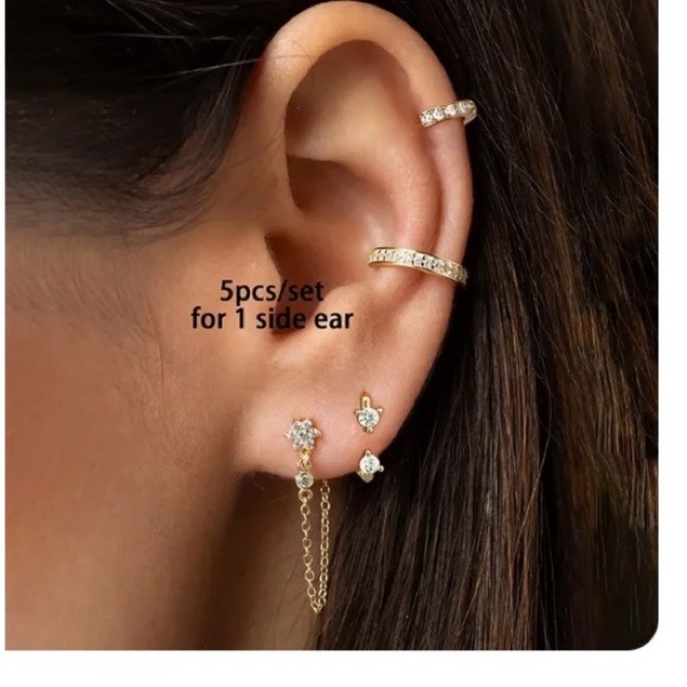 Elegant Gold and Silver Ear Cuff Set new